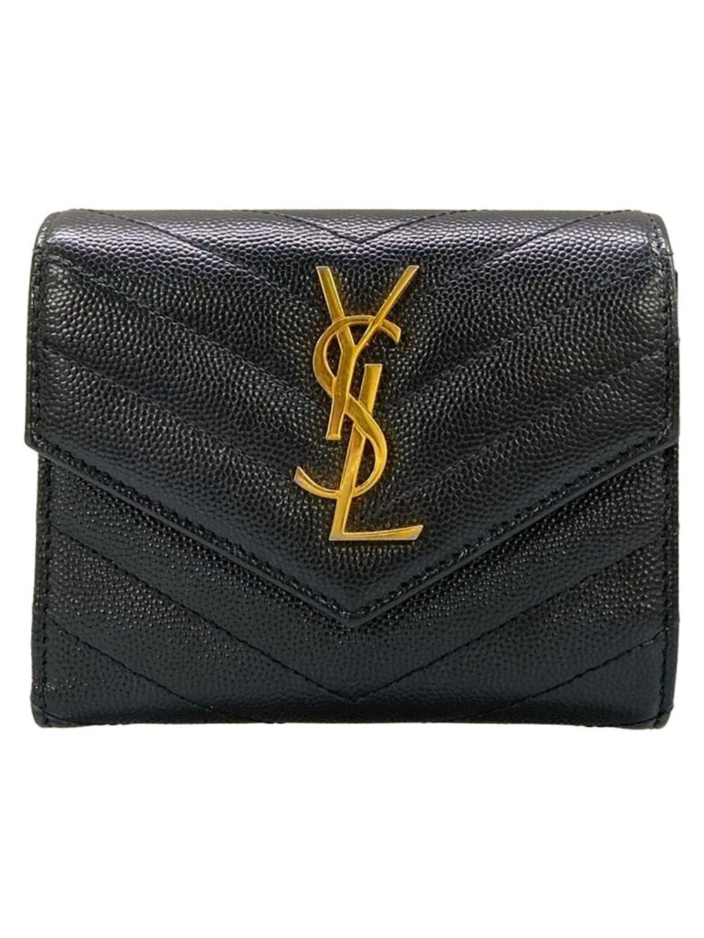 Saint Laurent Paris Bifold Wallet Cassandra Black Leather
